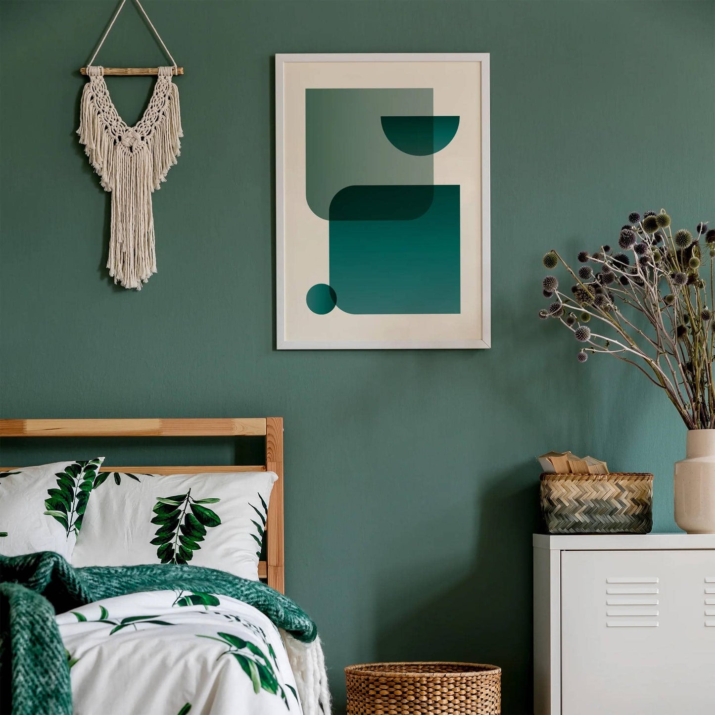 Set of 3 Emerald Green Abstract Posters - HypeSheriff