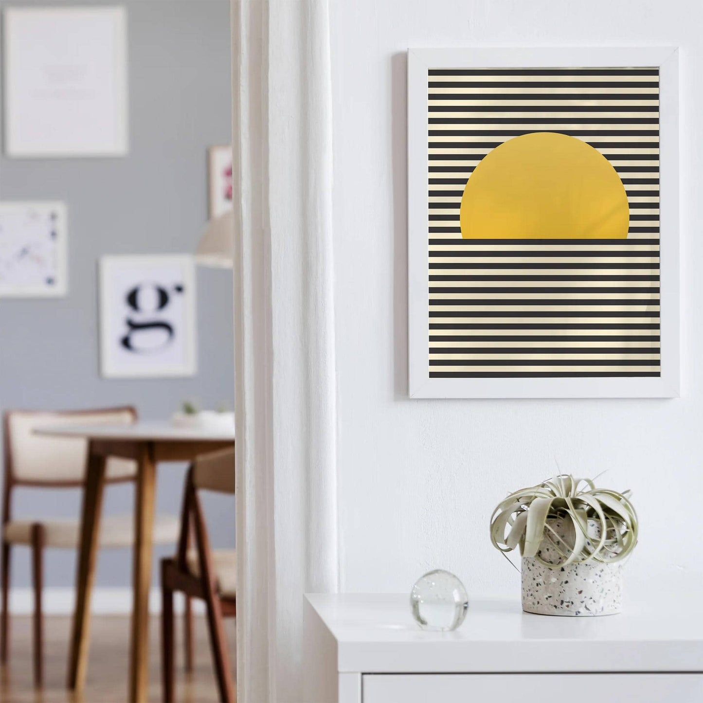 Geometric Sunset - Minimalist Sun Poster Print - HypeSheriff