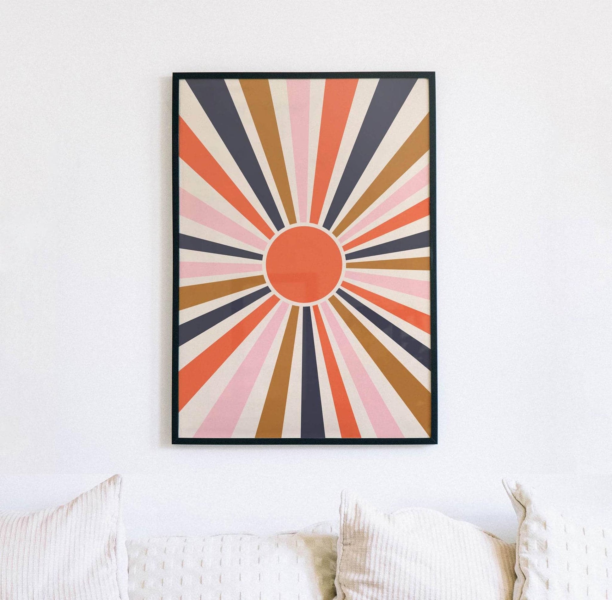 Retro Sun Art Print for cozy decor - HypeSheriff