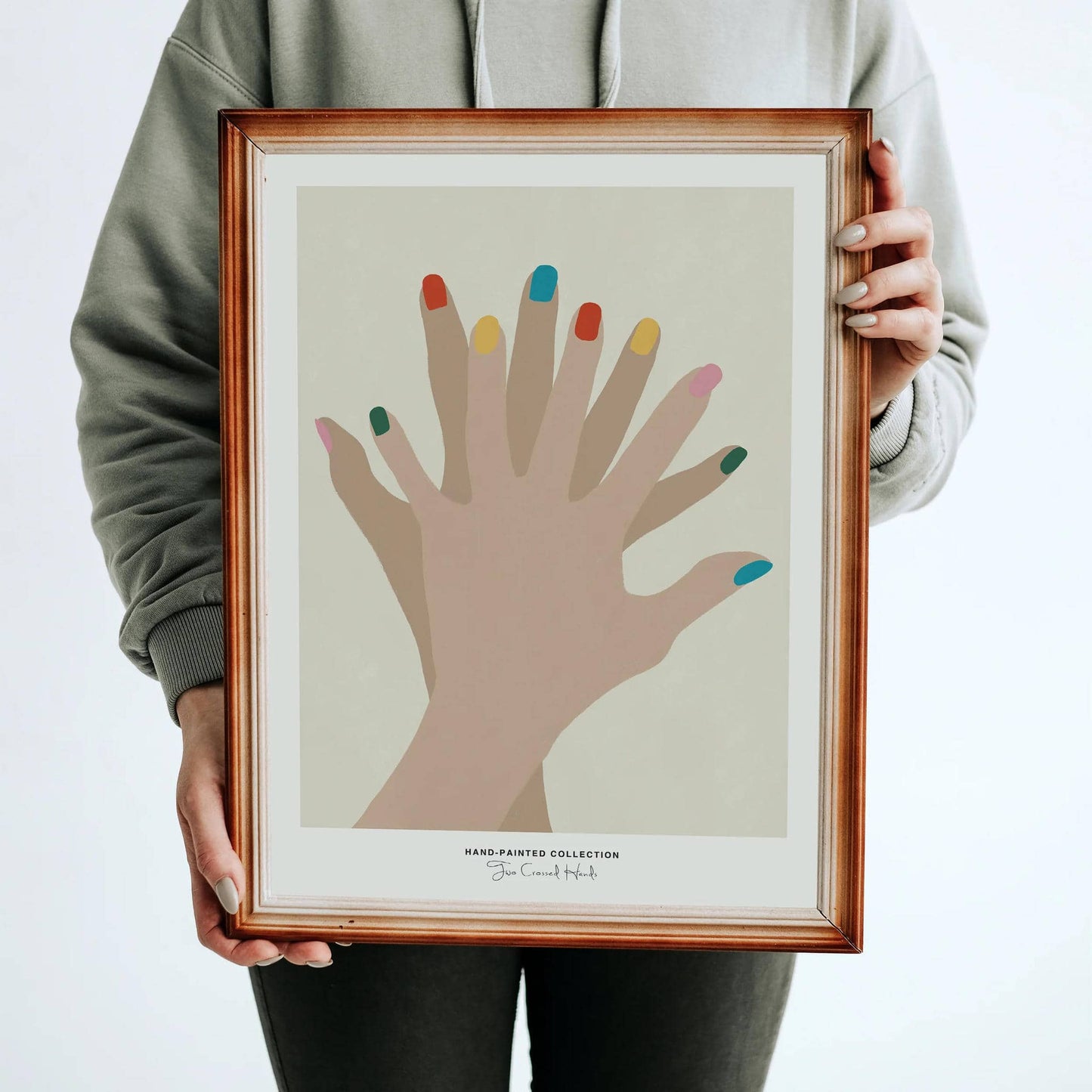 Two Crossed Hands | Hand-Painted Collection Poster - HypeSheriff