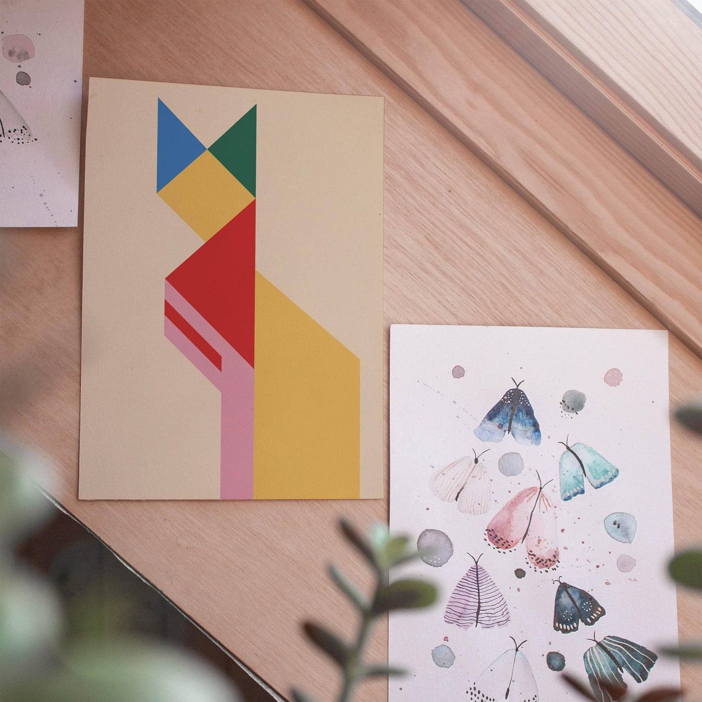 Retro Geometric Cat Poster - HypeSheriff