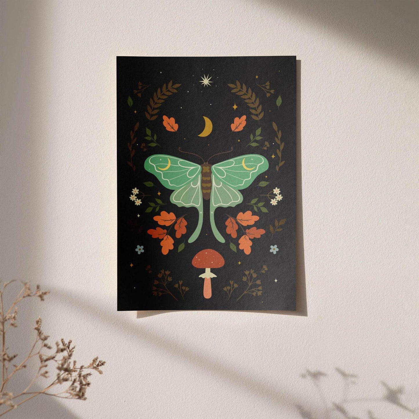 Boho Chic Art Print - Moth - HypeSheriff