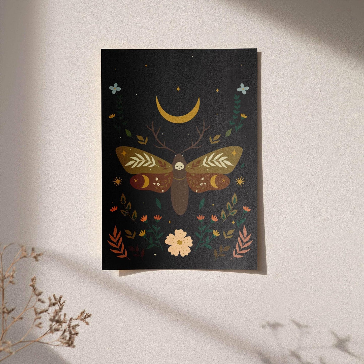 Boho Style Moth Art Print - HypeSheriff