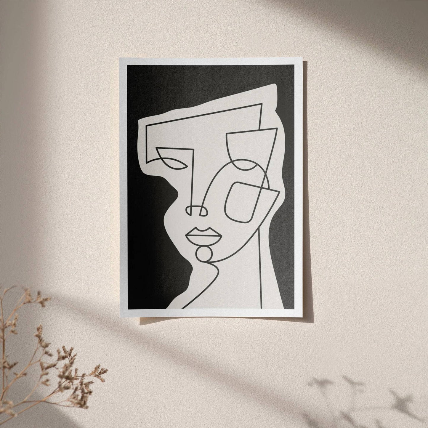 Line Art Woman Face - Cubism Poster - HypeSheriff