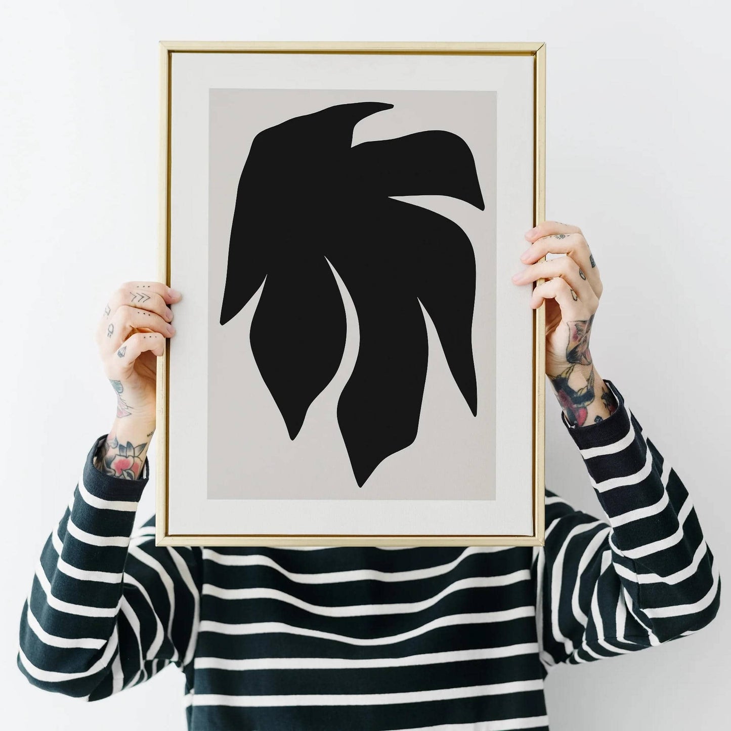 Minimalisr Leaf Art Print - Monochrome Edition - HypeSheriff