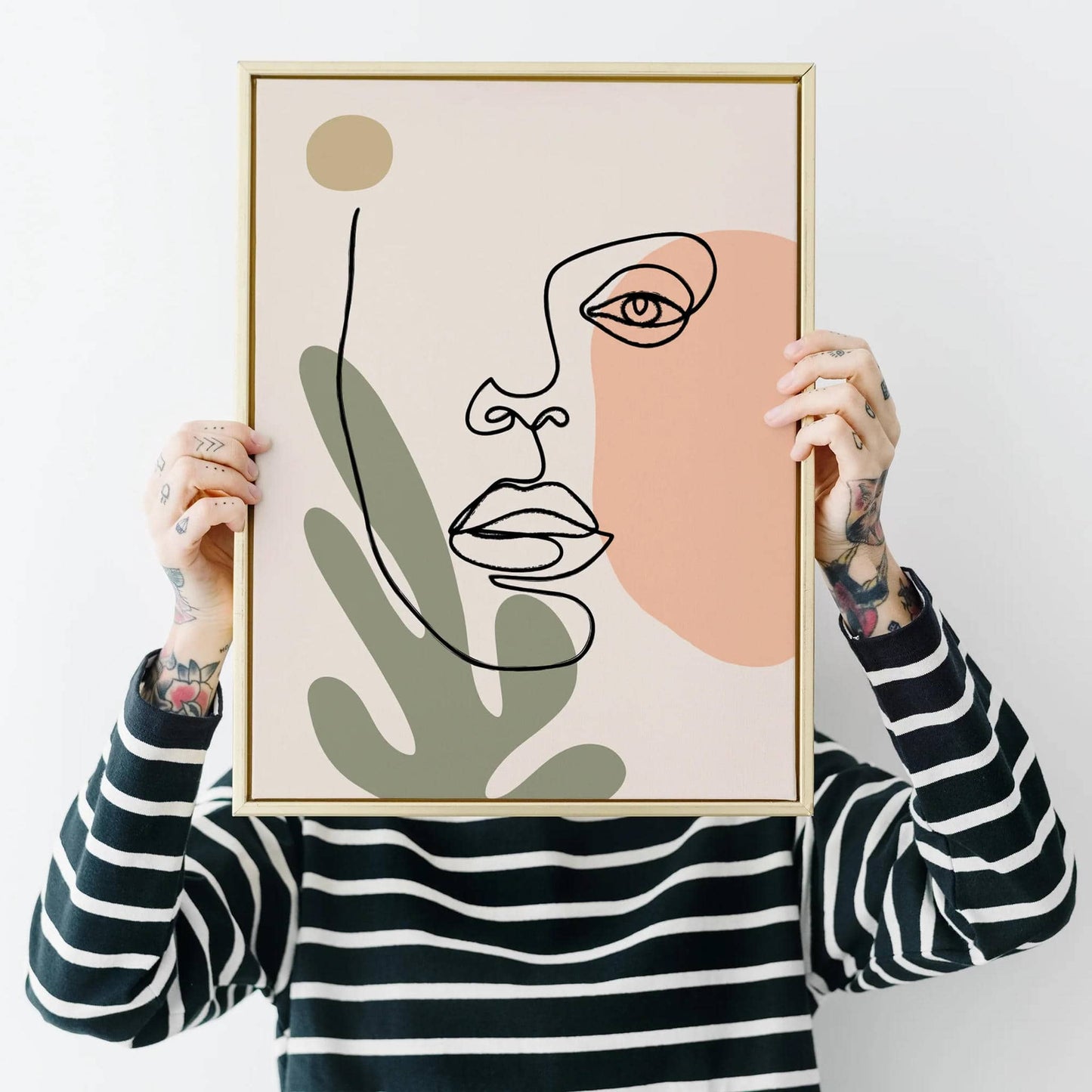 Floral Line Art Woman Poster - HypeSheriff