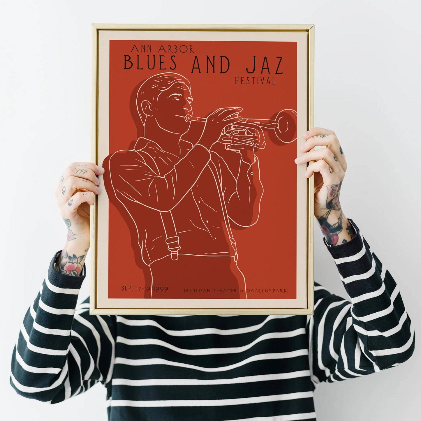 Line Art Jazz Festival Poster - HypeSheriff