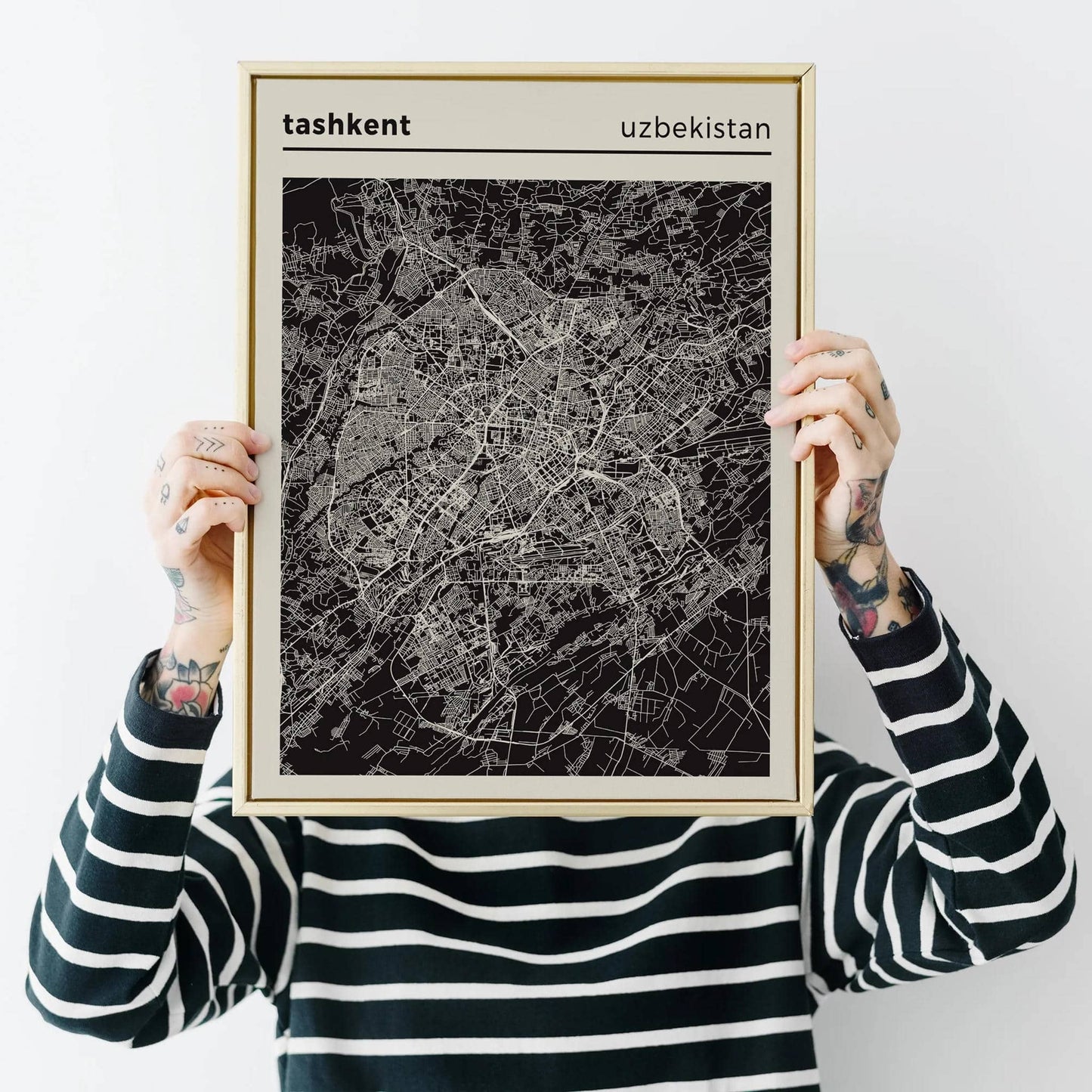 Taszkient, Uzbekistan - Map Poster - HypeSheriff