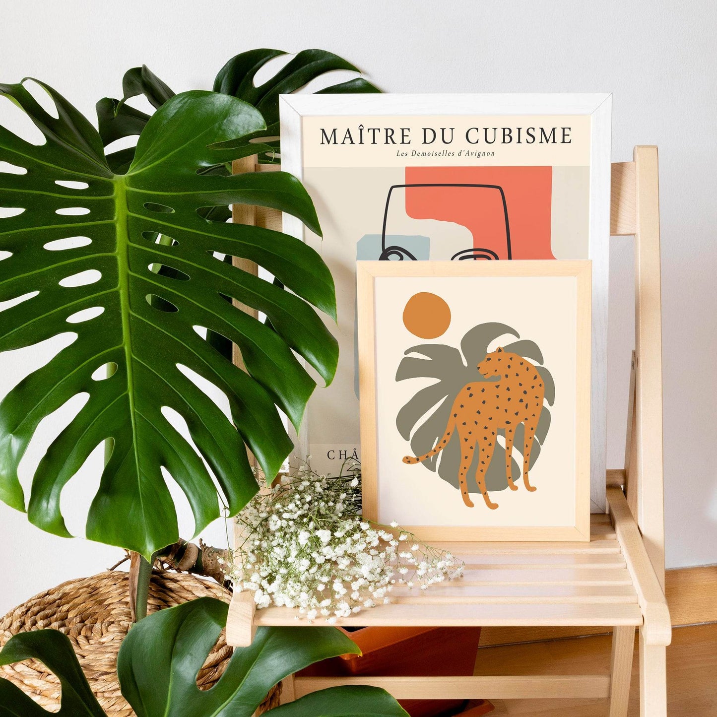 Cheetah & Monstera Illustration Print - HypeSheriff
