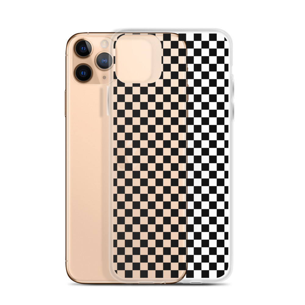Black White Checkered iPhone Case - HypeSheriff