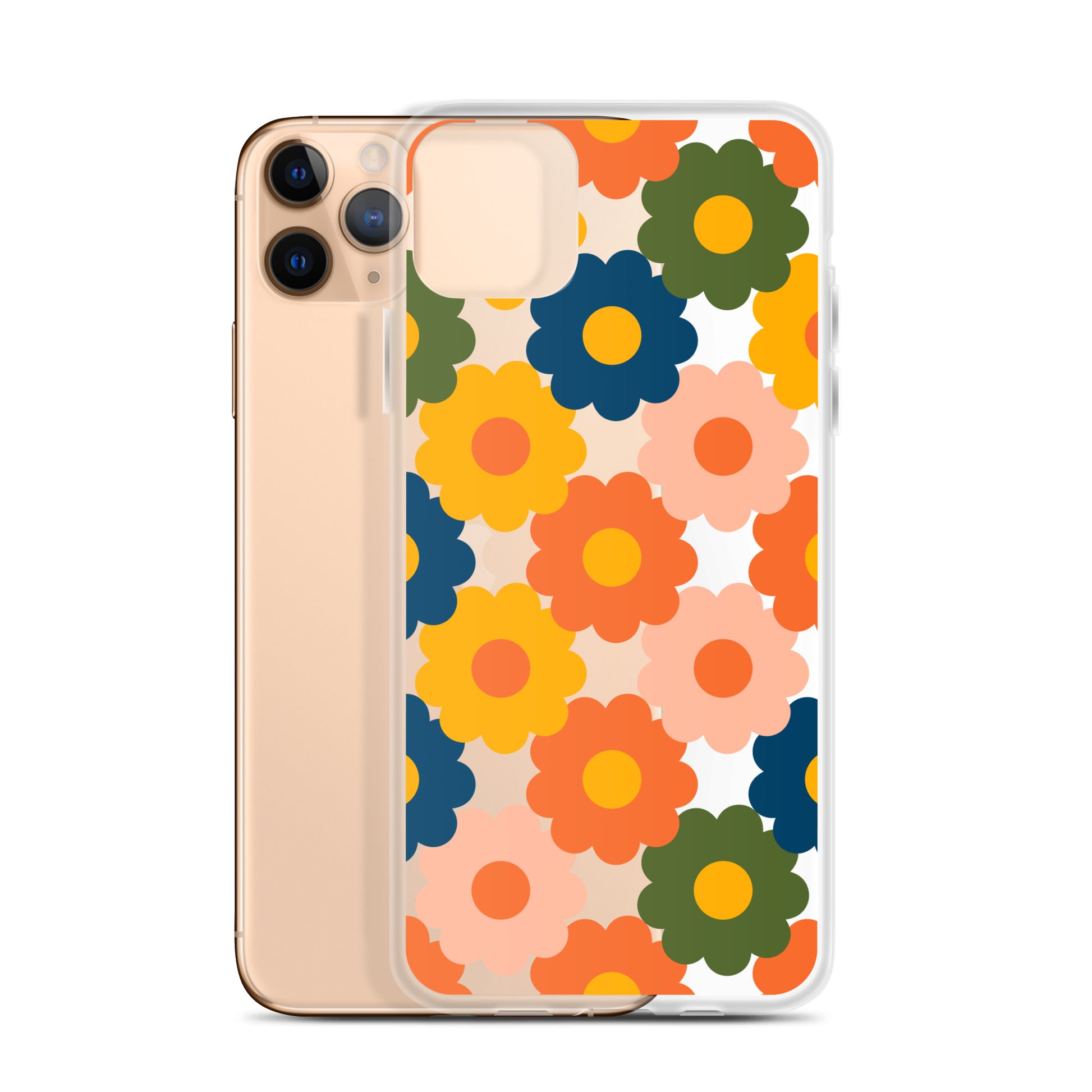 Retro Hippie Flowers 70s iPhone Case - HypeSheriff