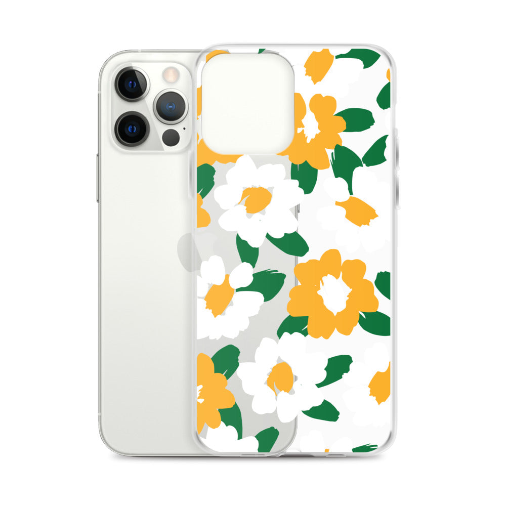 Retro Floral Yellow iPhone Case - HypeSheriff