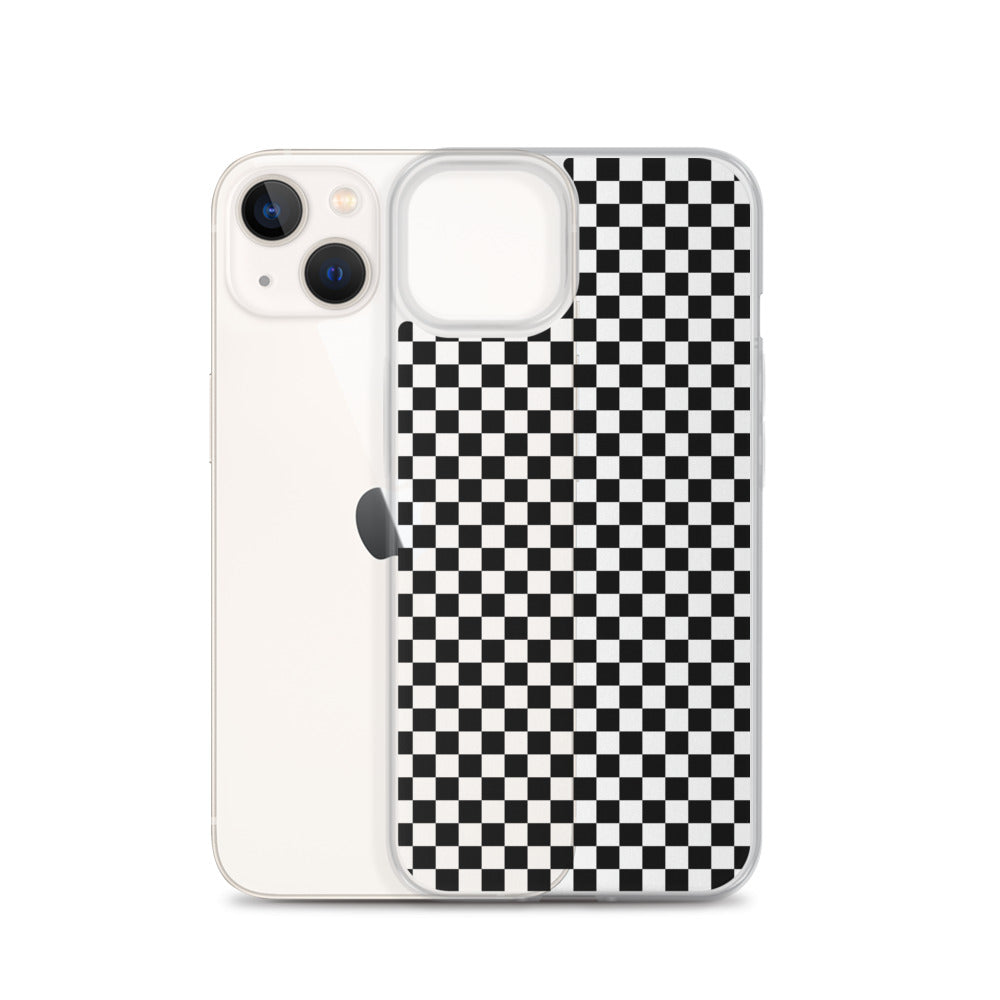 Black White Checkered iPhone Case - HypeSheriff