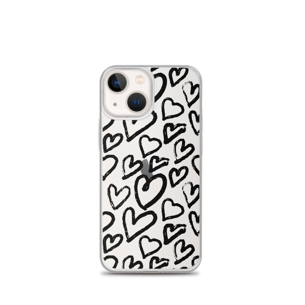 Black Hearts Graffiti iPhone Case - HypeSheriff
