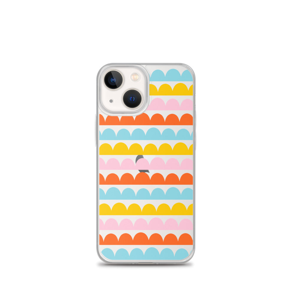 60s Retro Pattern iPhone Clear Case - HypeSheriff