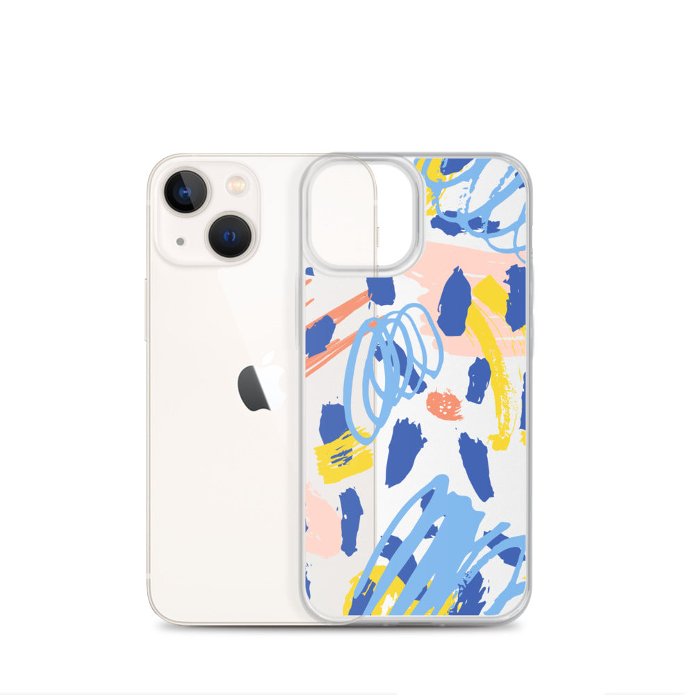 Blue Clear Abstract iPhone Case - HypeSheriff