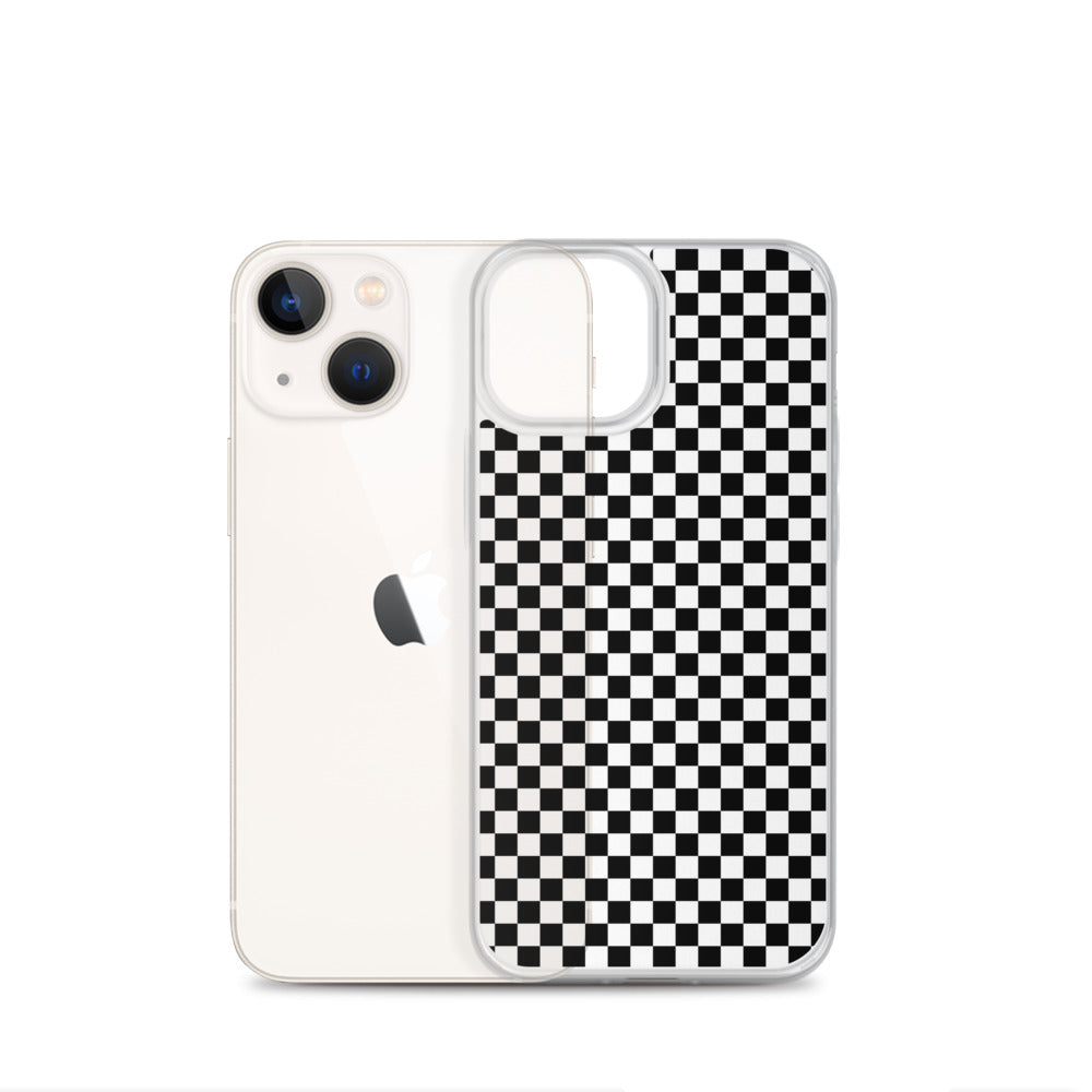 Black White Checkered iPhone Case - HypeSheriff