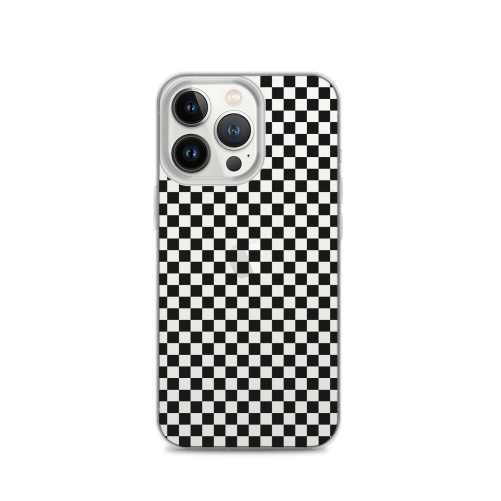 Black White Checkered iPhone Case - HypeSheriff