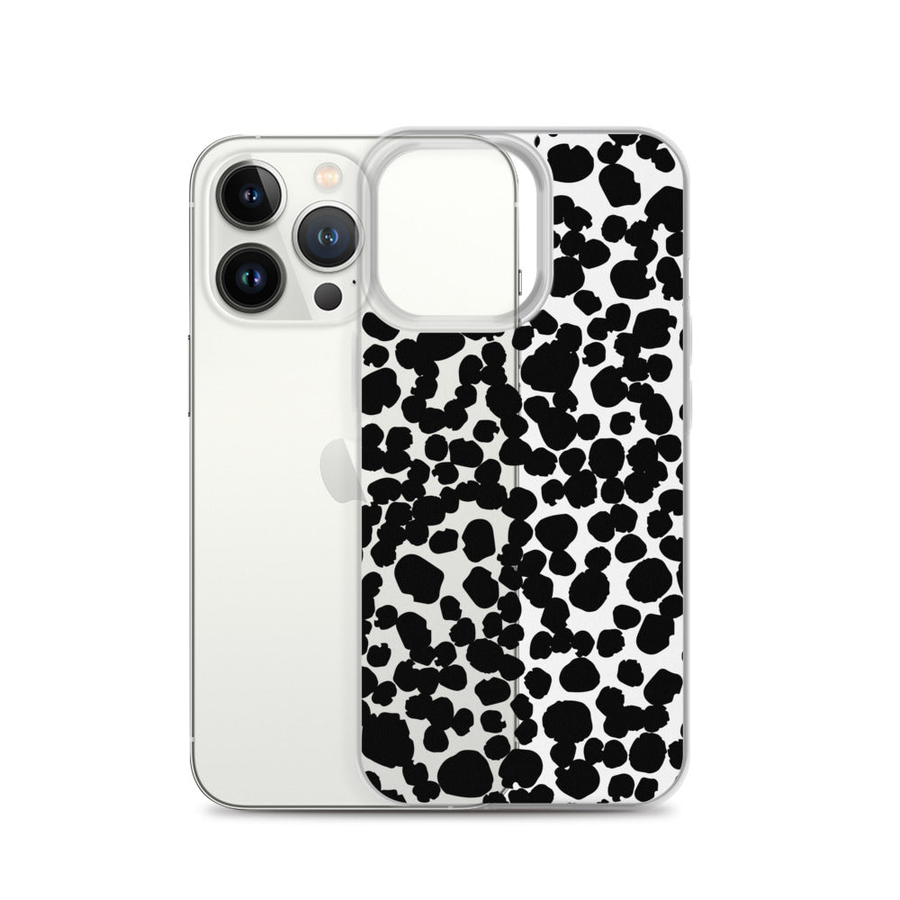 Black Abstract Clear iPhone Case - HypeSheriff