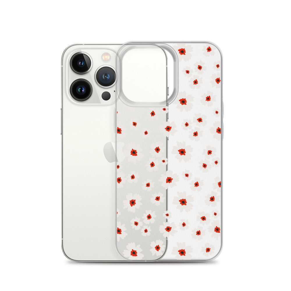 White Flowers iPhone Clear Case - HypeSheriff