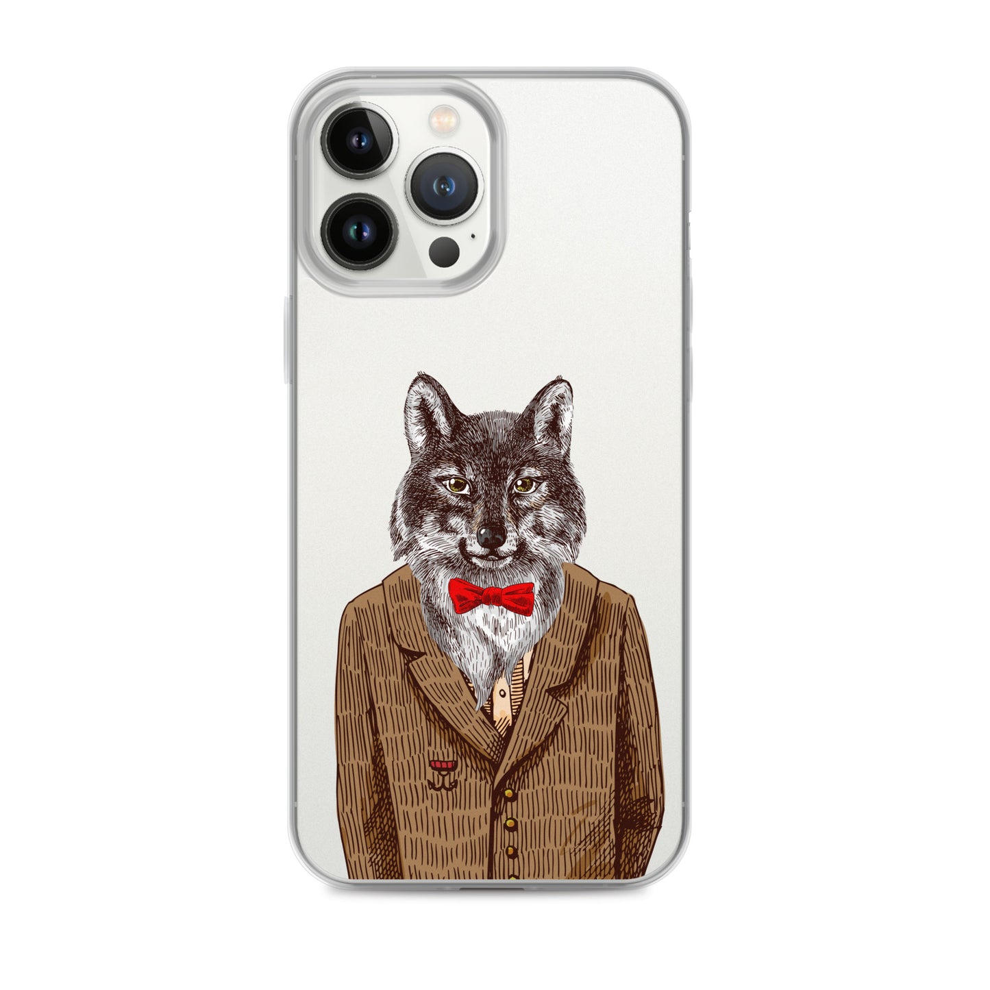 Wolf in Jacket Funny Vintage iPhone Case - HypeSheriff