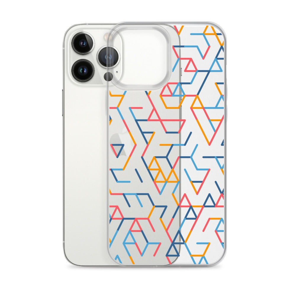 Colorful Geometric Clear iPhone Case - HypeSheriff