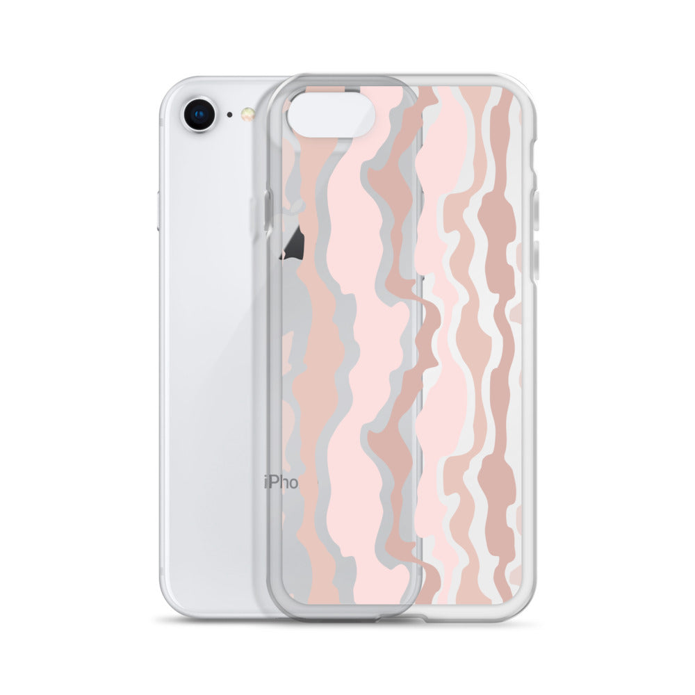 Pink Beige Swirl iPhone Case - HypeSheriff