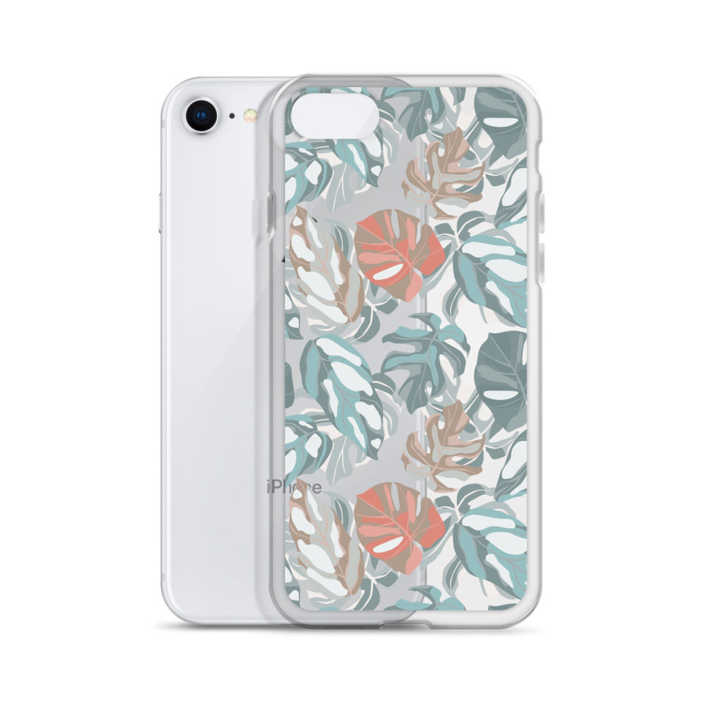 Pastel Tropical Clear iPhone Case - HypeSheriff