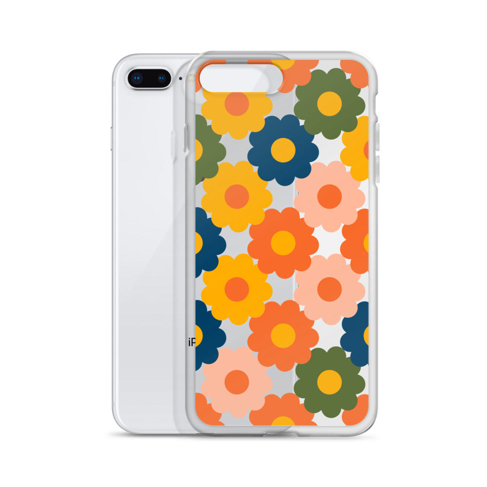 Retro Hippie Flowers 70s iPhone Case - HypeSheriff