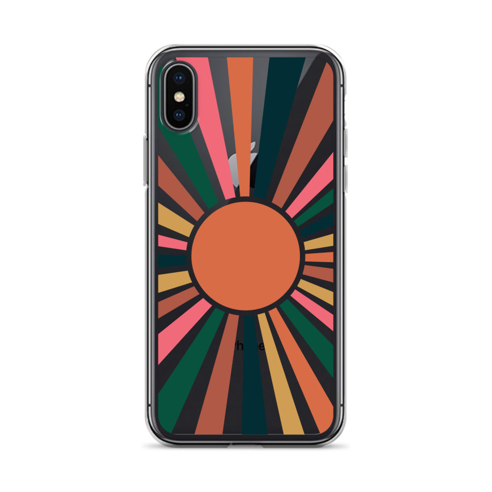 Happy Retro Sun iPhone Case - HypeSheriff