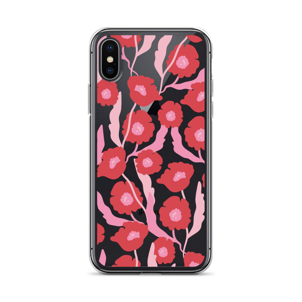Pink Red Floral iPhone Case - HypeSheriff