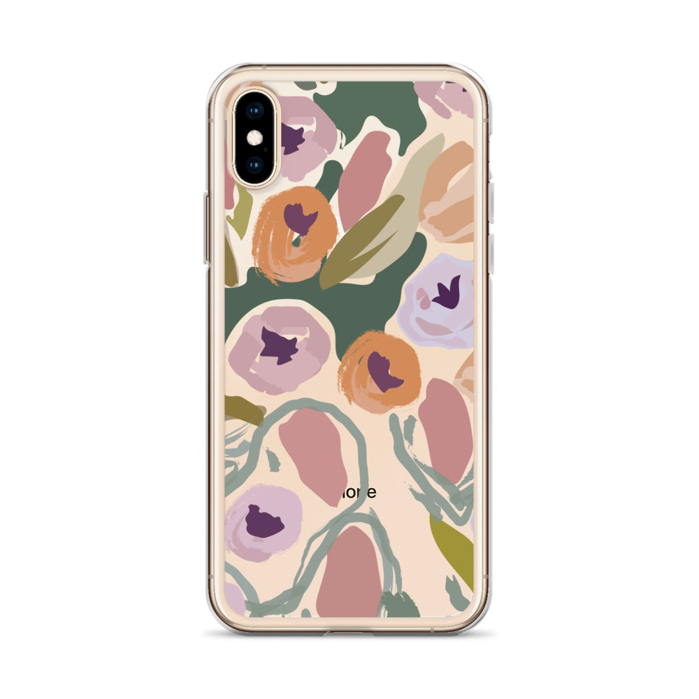 Handdrawn Floral Clear iPhone Case - HypeSheriff