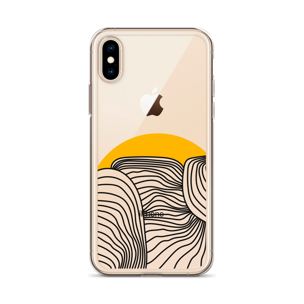 Sunset Line Art Minimalist iPhone Case - HypeSheriff