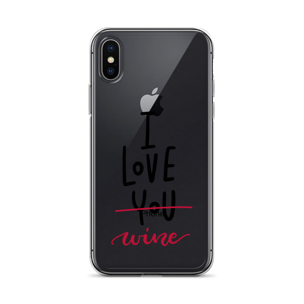 I Love Wine Clear iPhone Case - HypeSheriff