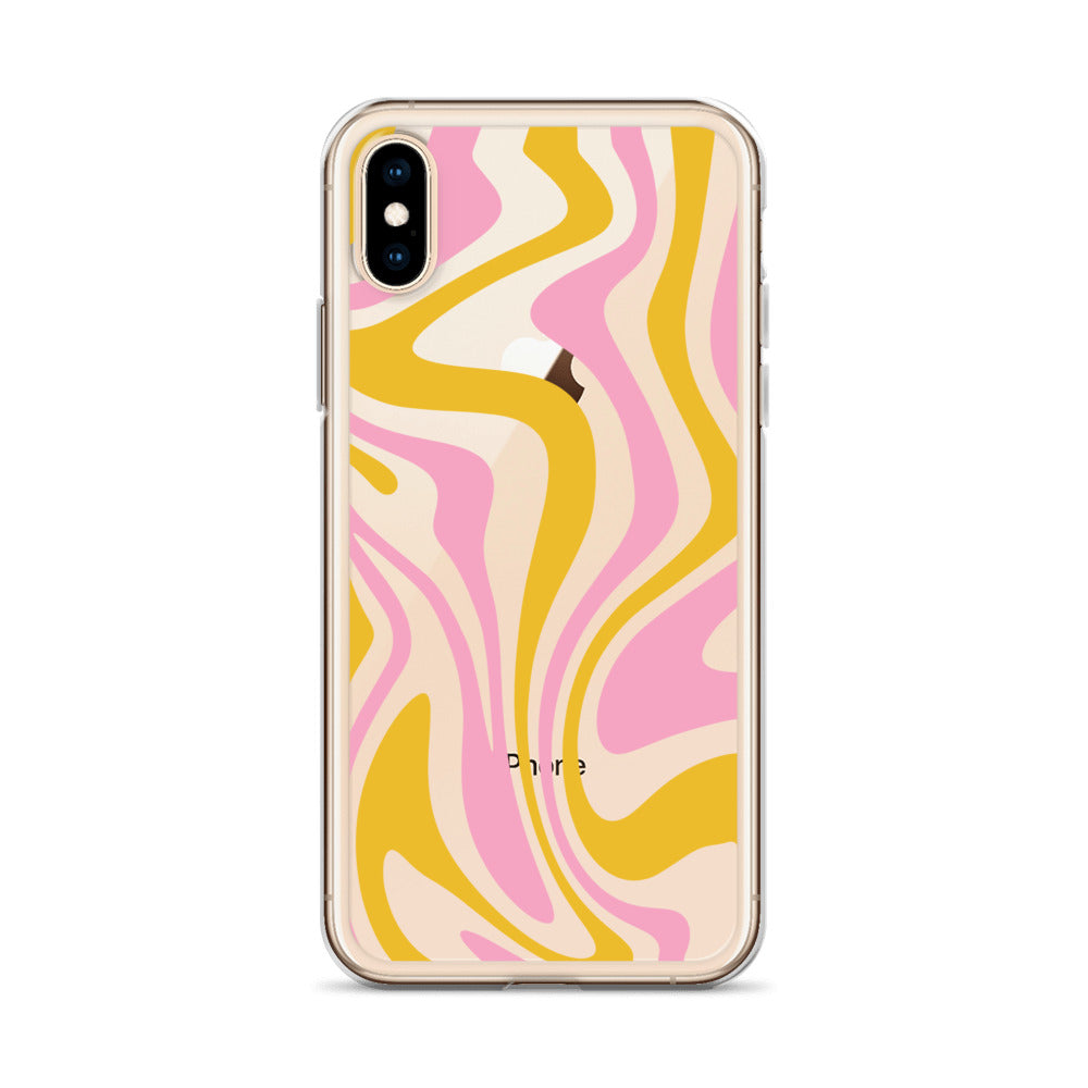 Liquid Pastel Retro Swirl 70s iPhone Case - HypeSheriff