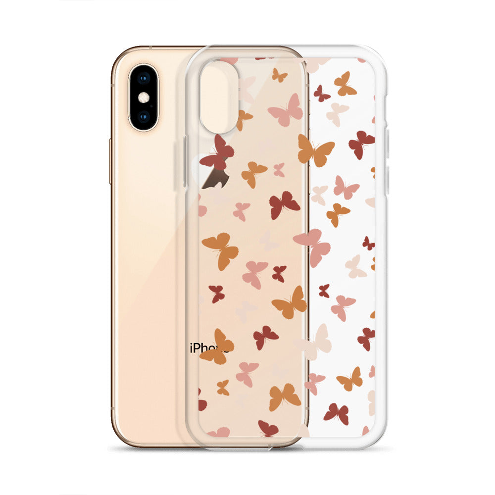 Beige Boho Butterflies iPhone Case - HypeSheriff