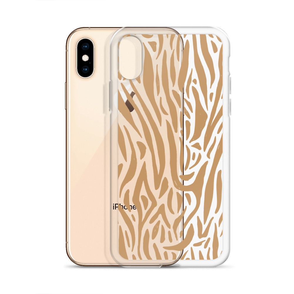 Beige Abstract Zebra iPhone Case - HypeSheriff