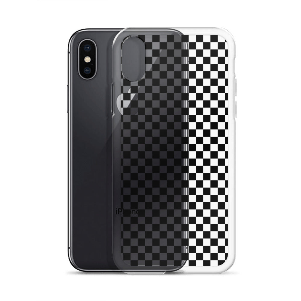 Black White Checkered iPhone Case - HypeSheriff