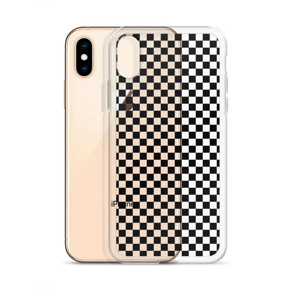 Black White Checkered iPhone Case - HypeSheriff