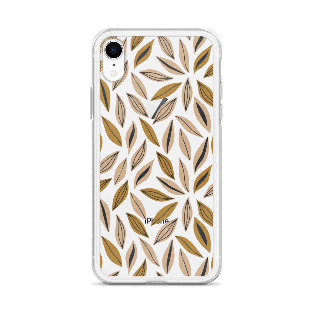 Clear Beige Boho iPhone Case - HypeSheriff