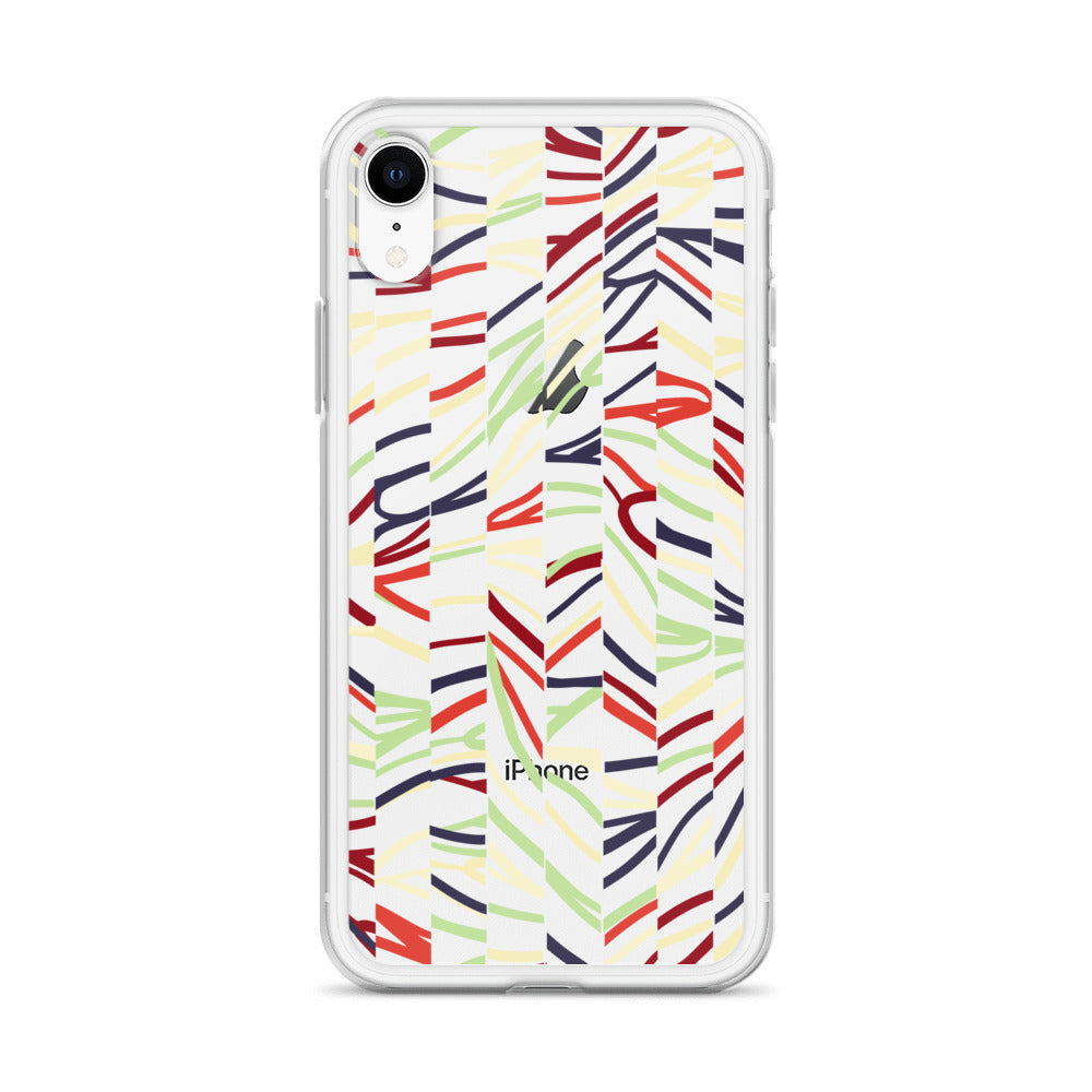 Green Mid Century Clear iPhone Case - HypeSheriff