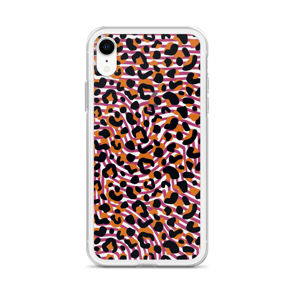 Pink Bold Leopard Animal Print Dots iPhone Case - HypeSheriff