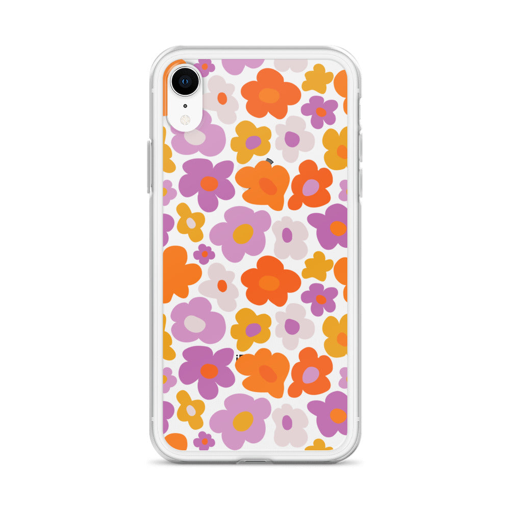Groovy Floral 70s iPhone Clear Case - HypeSheriff