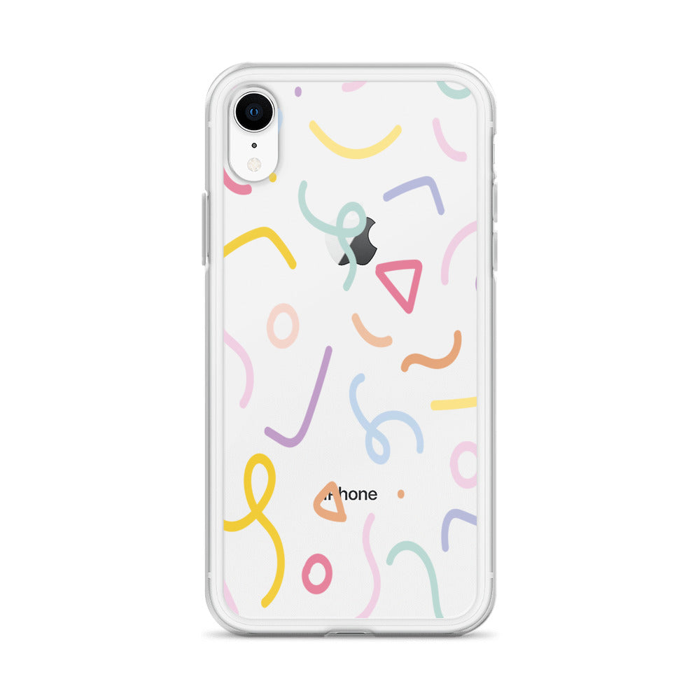 Pastel Confetti iPhone Clear Case - HypeSheriff