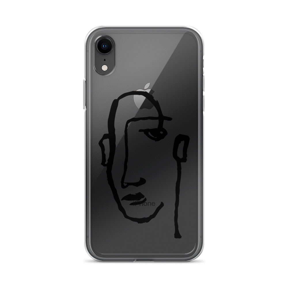 Black Ink Line Art Picasso Face iPhone Case - HypeSheriff