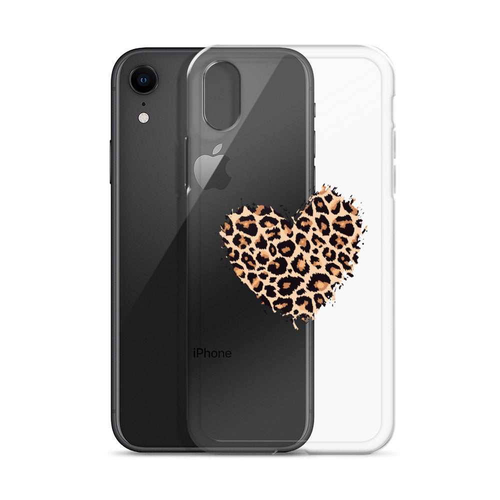 Leopard Heart Love iPhone Case - HypeSheriff