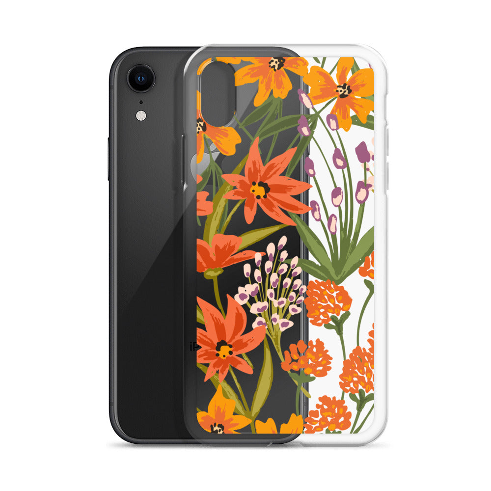 Orange Floral iPhone Case - HypeSheriff