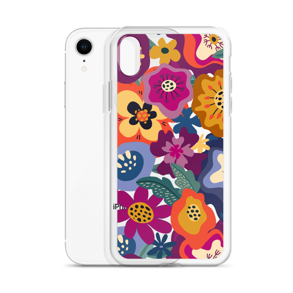 Retro Colorful Floral iPhone Case - HypeSheriff