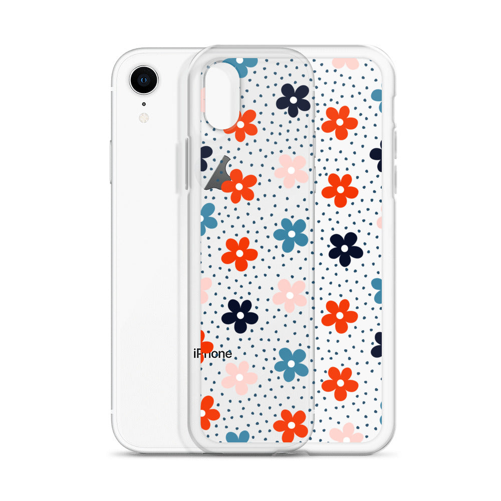 Blue Dots Floral iPhone Case - HypeSheriff