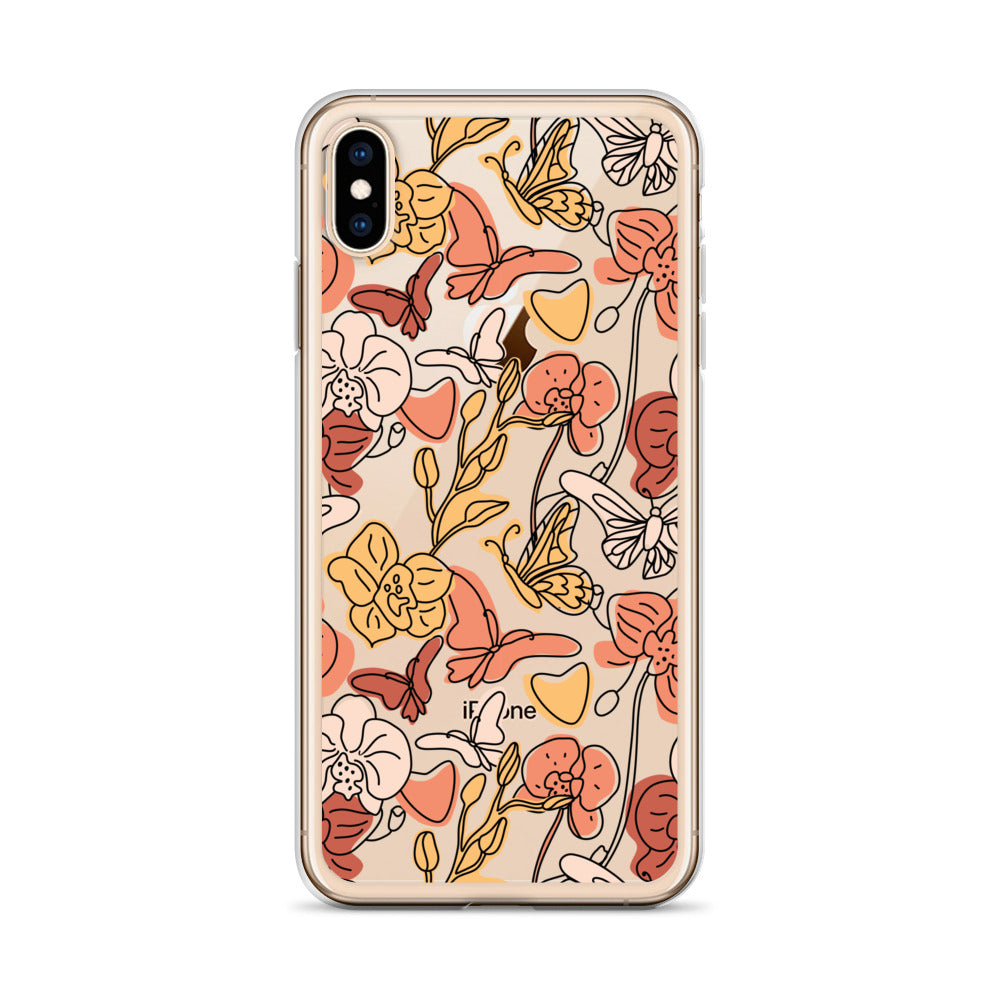 Butterflies Jungle Clear iPhone Case - HypeSheriff